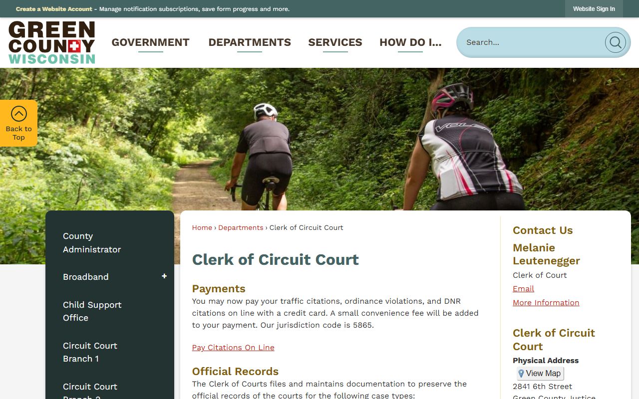 Green County Court Records clerk office