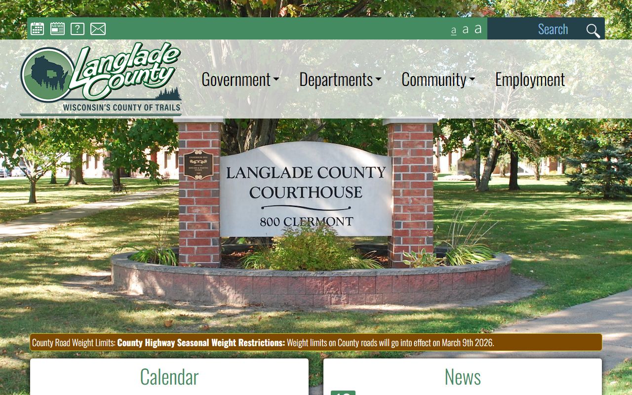 Langlade County Court Records county government portal