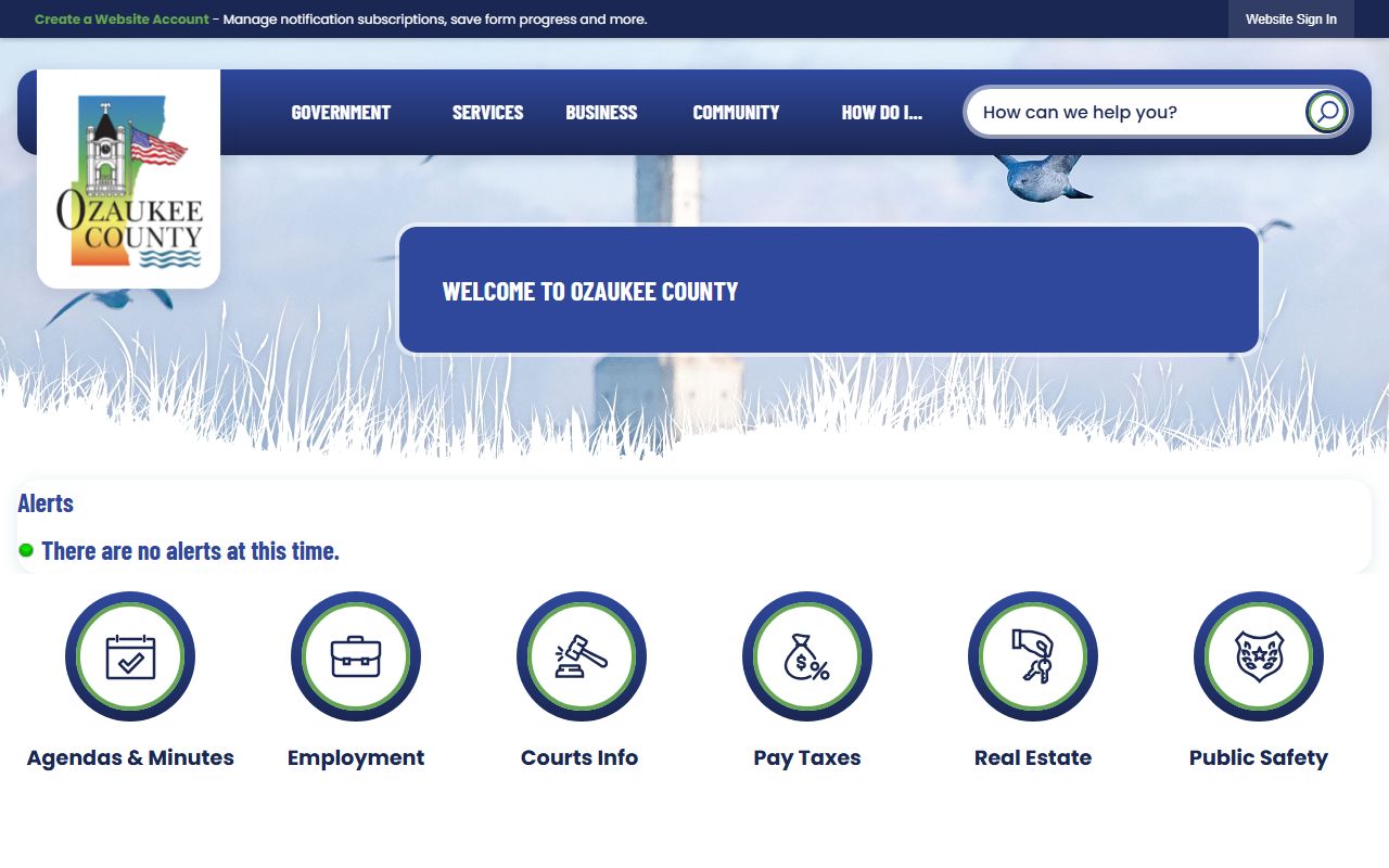 Ozaukee County Court Records county government portal