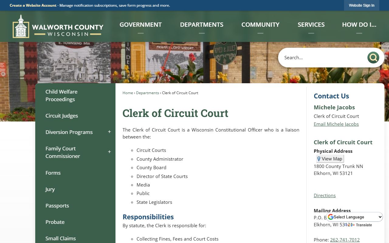 Walworth County Court Records clerk office