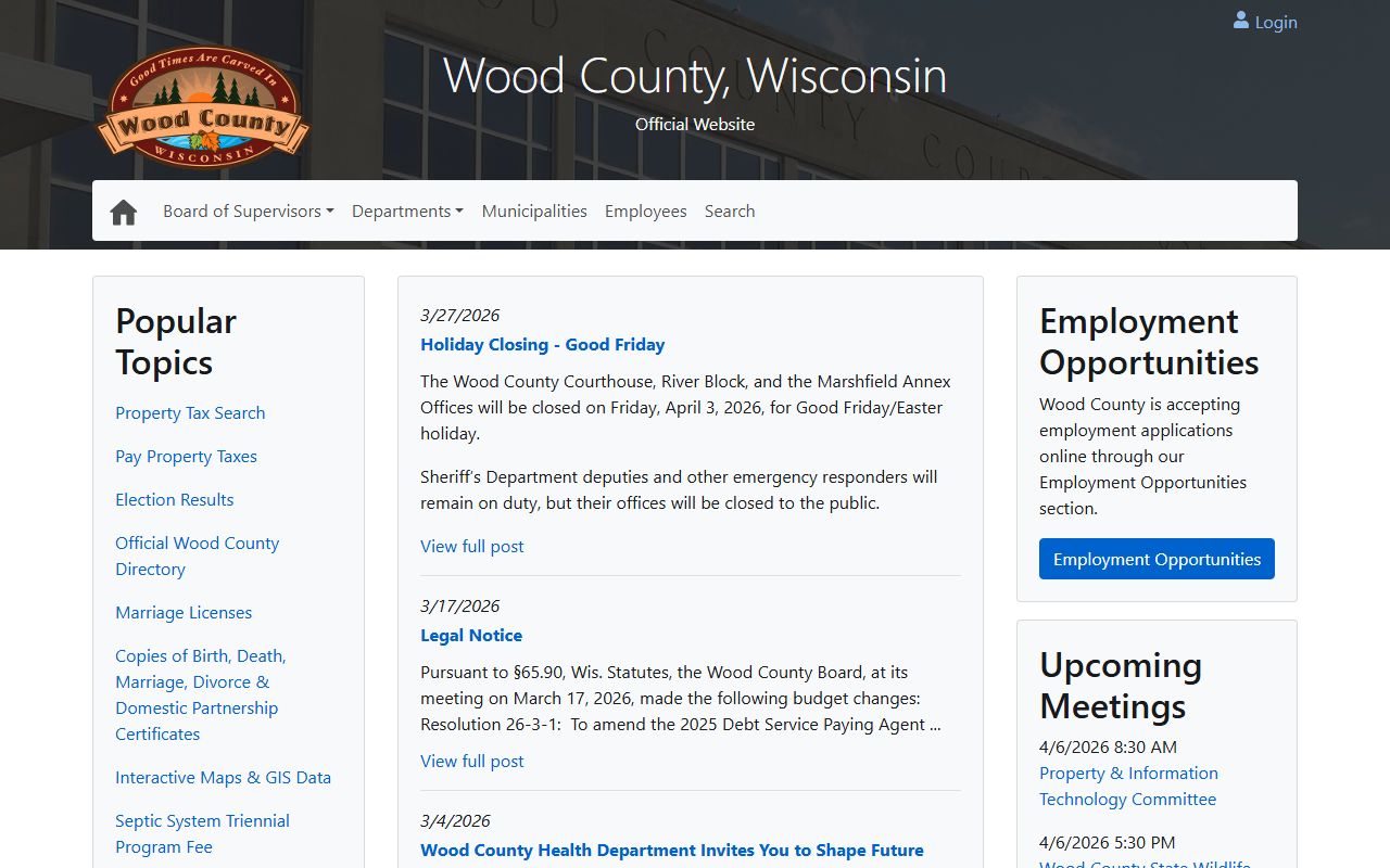 Wood County Court Records county government portal